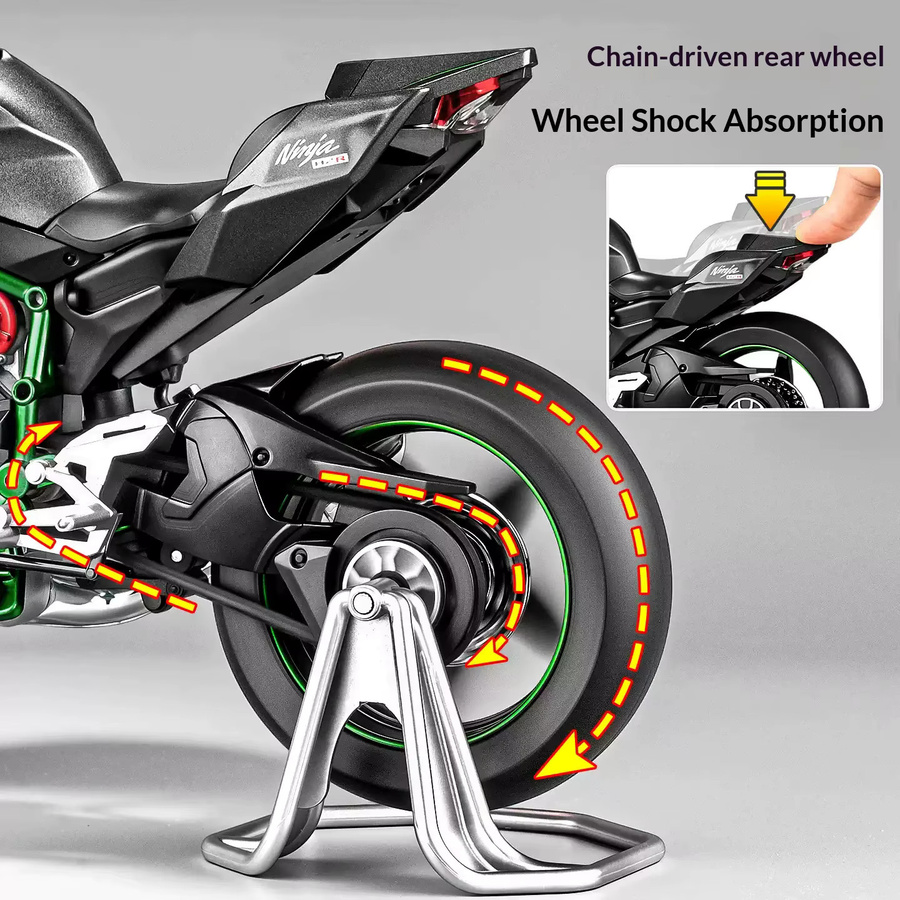 Maisto 1:9 Kawasaki H2R Motorradmodell, Fahrzeug, Schwarz - Bild 4