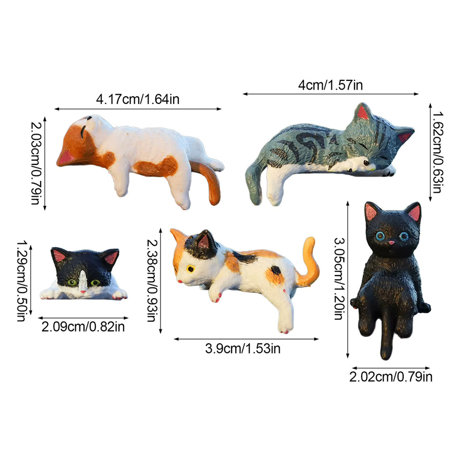 5er Set ACRDDK Niedliche Katzenfiguren als Monitor-Deko und Miniatur-Landschaft für deinen Schreibtisch in Multicolour - Bild 4