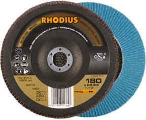 RHODIUS PROline LSZ F1 Fächerschleifscheibe Blau Durchmesser: 180 mm, Bohrung: 22,23 mm, Körnung: K80 - Bild 1