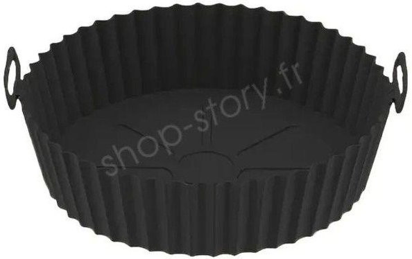 STEL ORA Heißluftfritteuse-Backform aus Silikon, rund, schwarz, Durchmesser: 20 cm - Bild 1