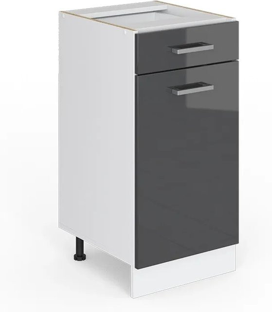 Vicco Küchenunterschrank R-Line in Anthrazit Hochglanz und Weiß, Breite: 40 cm - Bild 1