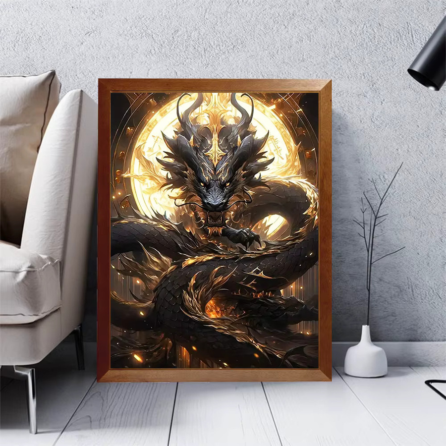 YUTTEE 5D-Diamant-Mosaik Drache, rundes Gemälde, Tier-Komplettset, adults - Bild 2