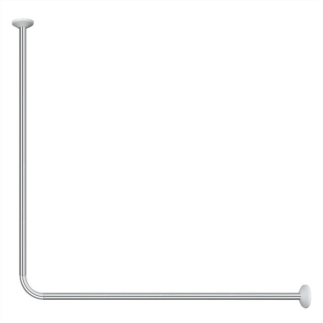 Spirella Duschstange Magic L-Form in Silber mit Spannklammer, Breite: 80 cm, Tiefe: 80 cm - Bild 1
