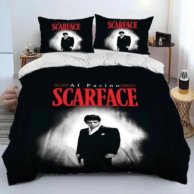 Bettwäsche-Set Scarface Tony von Jessica Chen, 3-teilig, Farbe Schwarz, B/H: 240 x 220 cm - Bild 1