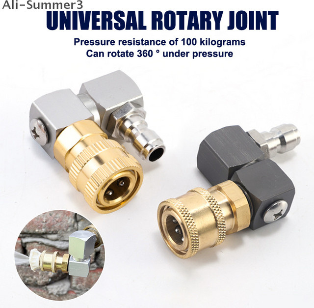 Universal 360 Grad drehbarer Schlauch-Fitting Koppler Adapter mit DN8 G1/4 Gewinde für pneumatische Werkzeuge in Silber - Bild 1