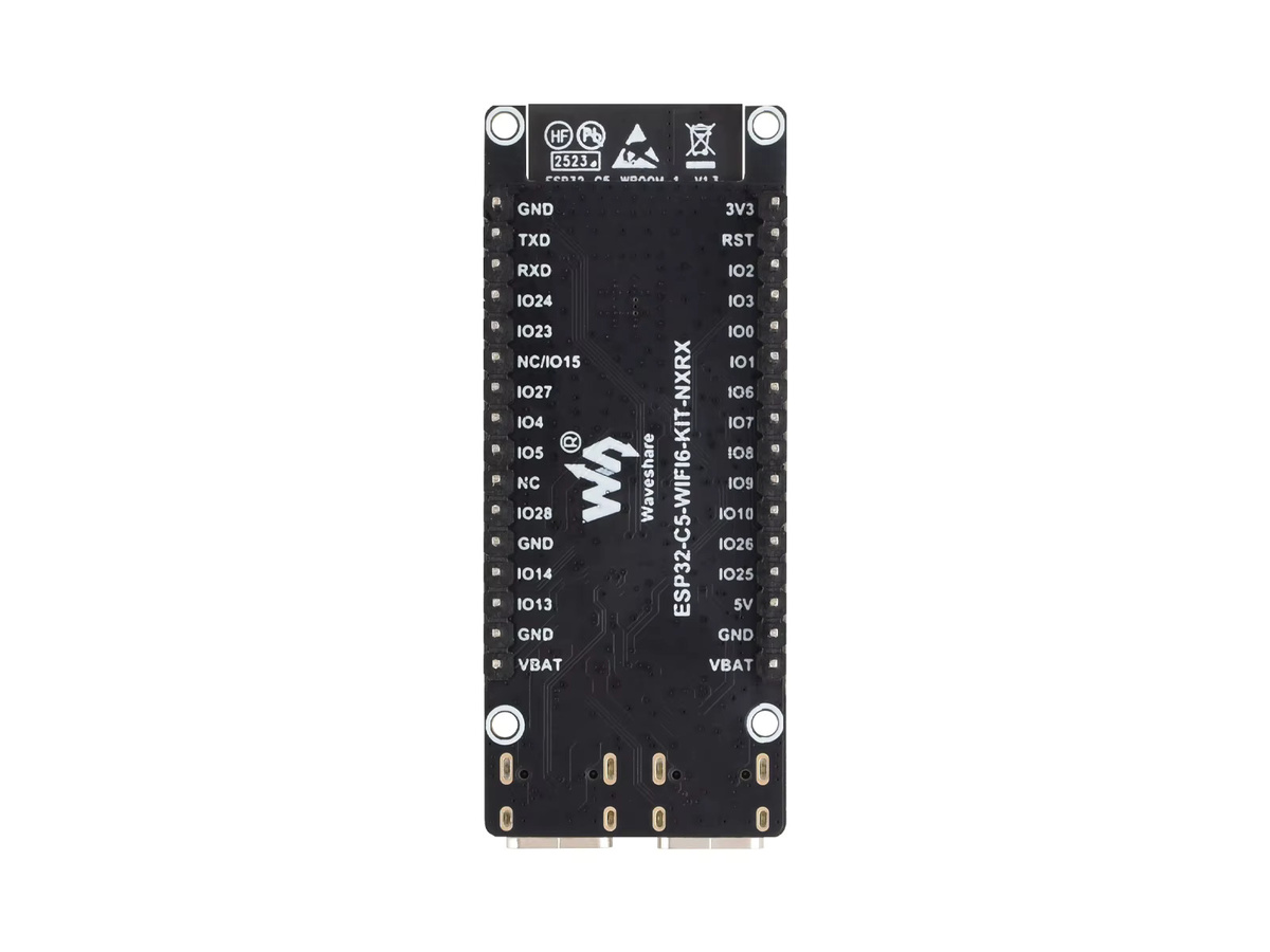 Waveshare ESP32-C5 Dualband Wi-Fi 6 Entwicklungsboard mit 240 MHz RISC-V Prozessor, ESP32-C5-WROOM-1-Serie, Multiprotokoll, Schwarz - Bild 2