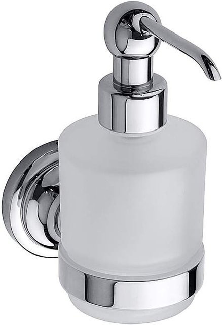 Brillantbad BETRO CHROM Seifenspender aus Messing und Glas in Silber, Wandmontage, B/T/H: 7,5 x 12,0 x 15,0 cm, 200 ml - Bild 1
