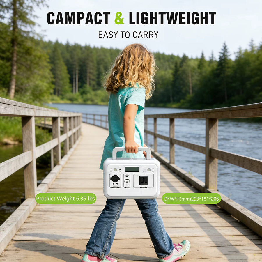 Gaiaray Tragbare Stromversorgung 500W mit 460,8Wh LiFePO4 Akku, Reine Sinuswelle MPPT Solargenerator und AC 220V DC Ausgängen in Weiß - Bild 6