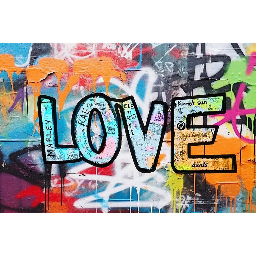 Art Universe Glasbild Paint The World With Love, modern, multicolor, B: 80 cm, H: 120 cm - Bild 2