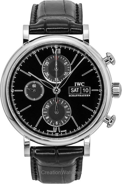 IWC Portofino Chronograph, Automatik, Edelstahl, 43 mm, Leder, Herren - Bild 1