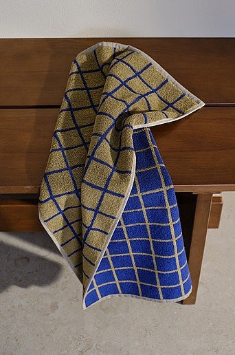 Jotex GRID Handtuch aus Baumwolle in Grün und Blau, B/H: 50 x 70 cm - Bild 1