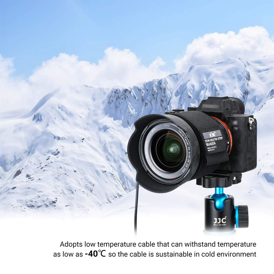 KIWIFOTOS USB-C Objektiv-Heizband zur Tau-Prävention für DSLR Kameras in Schwarz - Bild 2