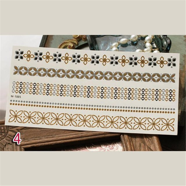 Metallic Bronzing Retro Temporäre Gold Tattoo Body Art, Damen - Bild 1