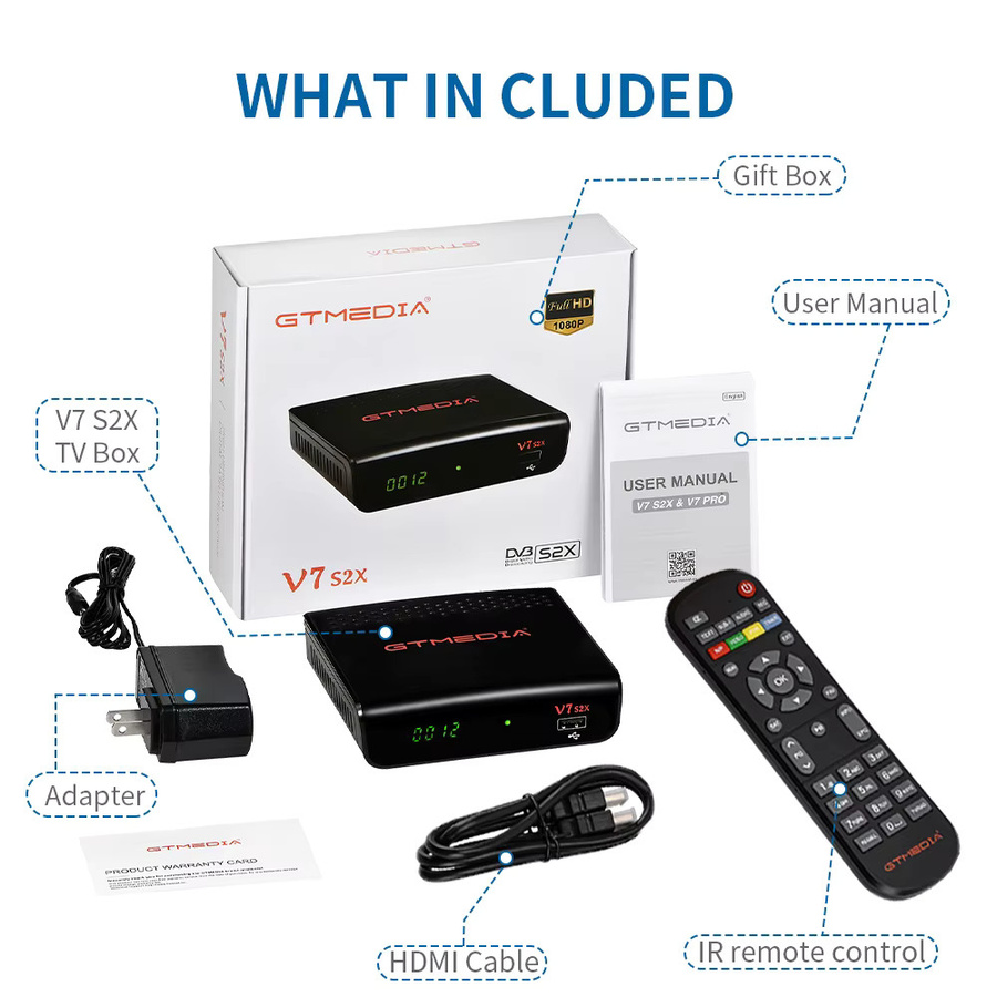 GTMEDIA V7 S2X Satellitenreceiver Full HD 1080P in Schwarz mit DVB-S/S2/S2X und USB-WLAN-Unterstützung - Bild 6