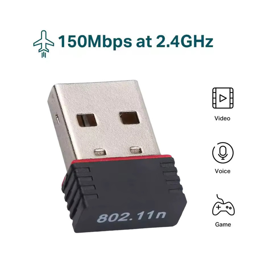 Trolinktek Mini-WLAN-Adapter USB-A, 150 Mbit/s, 2,4 GHz Single-Band Wi-Fi 4 Netzwerkkarte für PC und Desktop, Schwarz - Bild 5