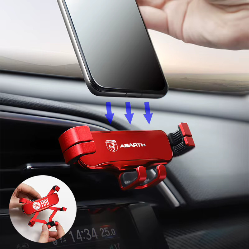 Auto Styling Telefonhalter aus Zinklegierung für die Lüftung von FIAT Modellen wie Abarth 500e, Panda, Tipo, Bravo und Punto - Bild 3
