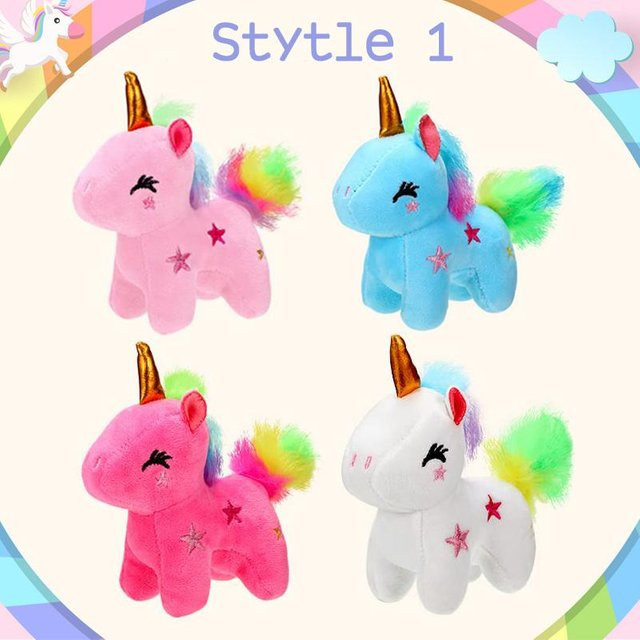 Wucifang Bags Mini Plüsch Einhorn Kuscheltiere, Schlüsselanhänger, 24-teiliges Set, ab 3 Jahren - Bild 1