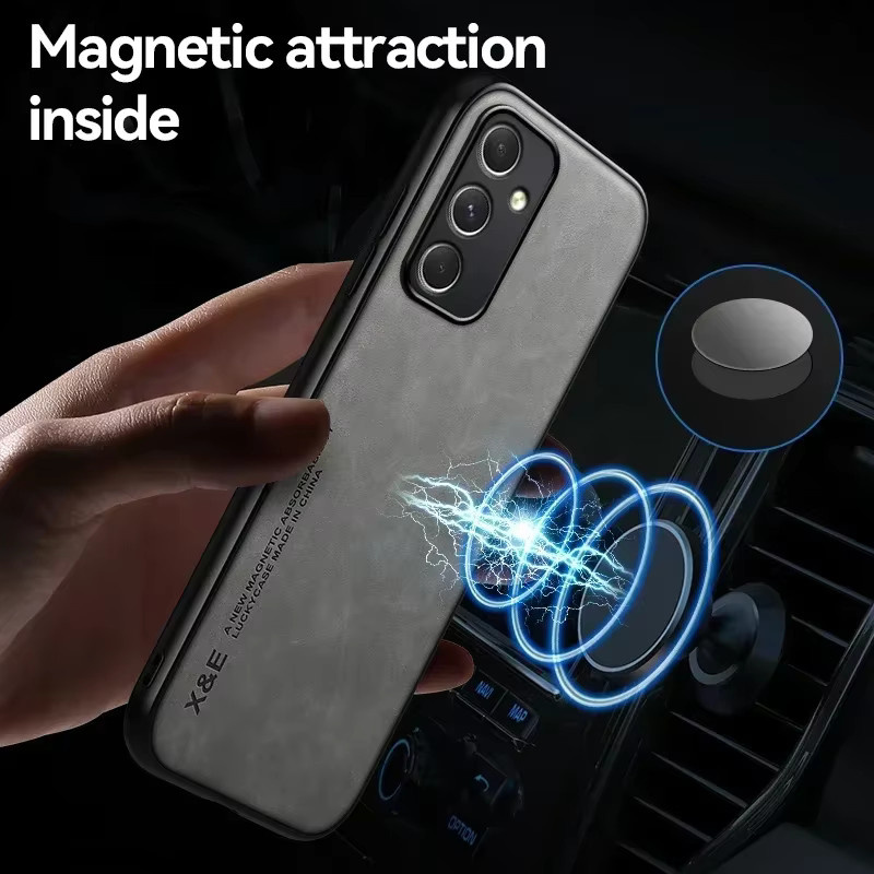 Magnetische PU-Lederhülle für Samsung Galaxy S26 Ultra S25 Plus A57 A37 A17 A56 A36 A26 A16 A06 in Grau - Bild 2