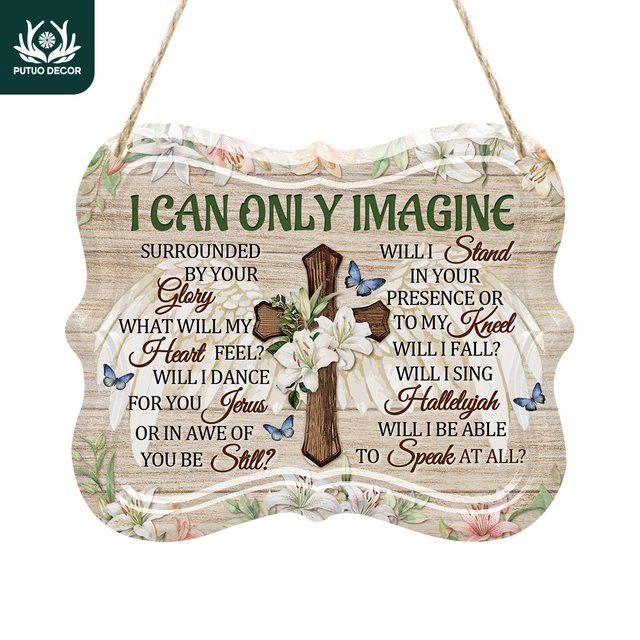 Putuo Decor Vintage-Metallblechschild I Can Only Imagine Wandkunst-Dekoration für Weihnachten - Bild 1