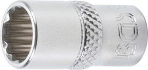 BGS Steckschlüssel-Einsatz Zwölfkant 10779, Antrieb Innenvierkant 1/4 Zoll, Schlüsselweite 9 mm, Farbe Silber - Bild 1