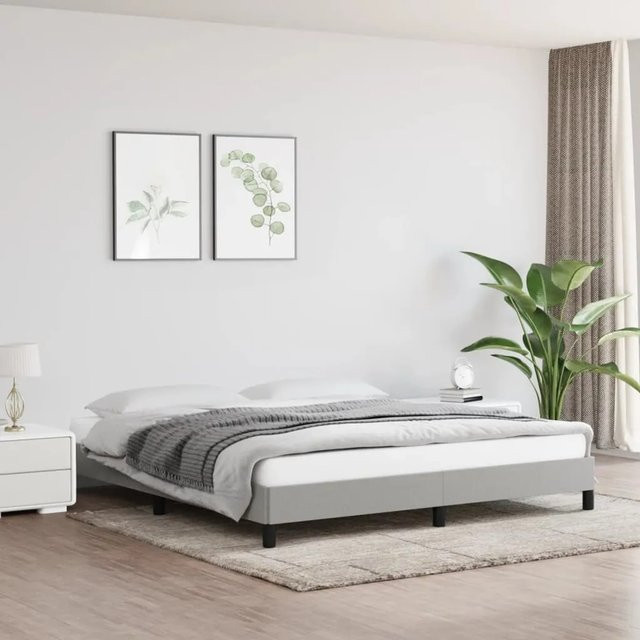 vidaXL Bettgestell modern in Grau mit Stoffbezug, B/T/H: 160 x 200 x 163 cm - Bild 1
