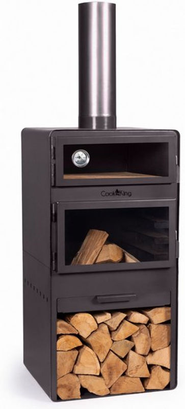 CookKing Terrassenofen Vento Plus mit Pizzaofen, schwarz, B/H/T: 50 x 150 x 50 cm - Bild 6