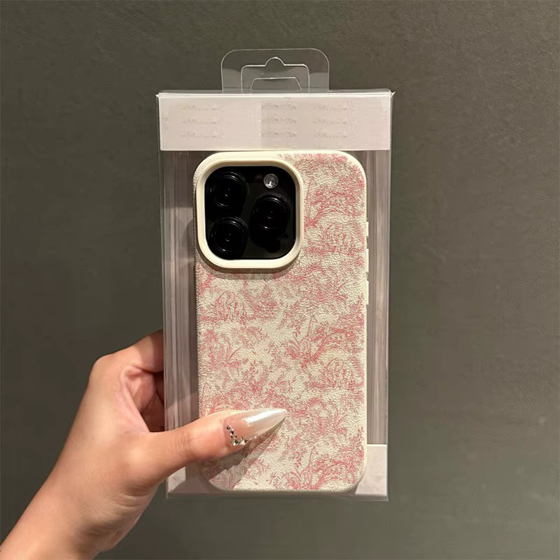 Handyhülle mit rosa Waldtiermuster für Apple iPhone 17, 16, 15 Pro, Max, Plus in Pink und Beige - Bild 2