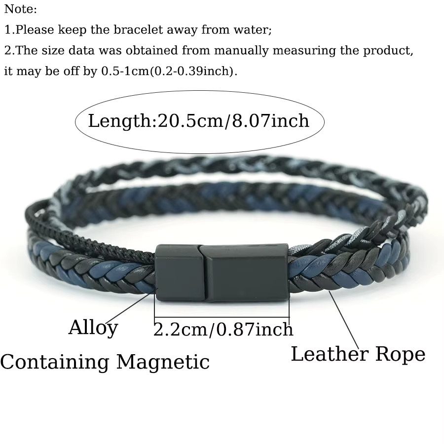 Noter Armband, Leder, Schwarz, Herren - Bild 3
