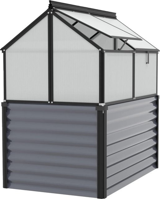 Vitavia Hochbeet Gaia Jumbo in Schwarz mit Aluminiumgestell und Polycarbonat-Hohlkammerplatten, B: 83 cm, T: 122 cm, H: 135 cm - Bild 1