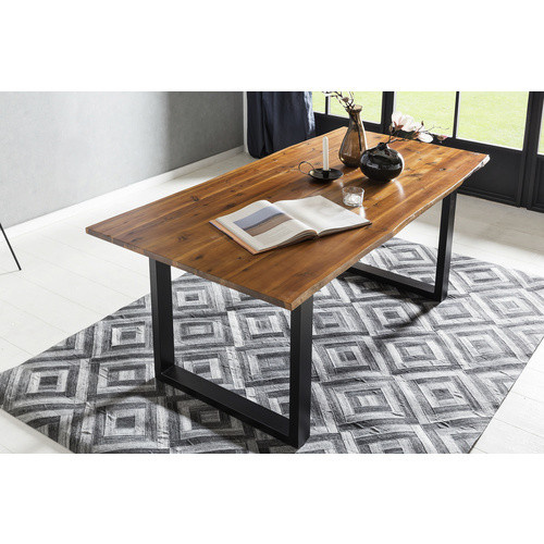 SalesFever Esstisch aus Akazienholz und Metall im Industrial Design, Braun/Schwarz, B: 145 cm, T: 80 cm - Bild 4
