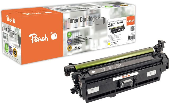 Peach HP 504 AY Toner gelb, wiederaufbereitet, ersetzt HP No. 504A Y CE252A für HP Color LaserJet CM 3500 und HP Color LaserJet CM 3530 FS MFP - Bild 1