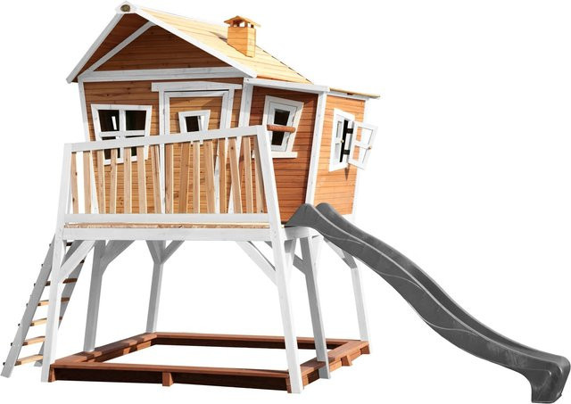 Axi Max Spielhaus in Braun und Weiß mit grauer Rutsche, B/T/H: 432 x 193 x 288 cm - Bild 1
