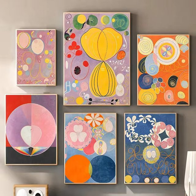 Potdemiel Abstrakter Kunstdruck Hilma Af Klint Museum Poster Skandinavische Wanddekoration Mehrfarbig - Bild 1