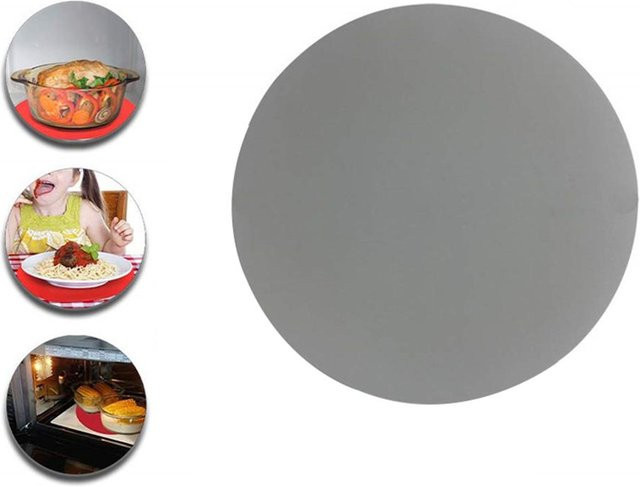 Hitzebeständige Mikrowellenmatte von CosyHome aus Silikon, grau, Durchmesser: 30 cm - Bild 1