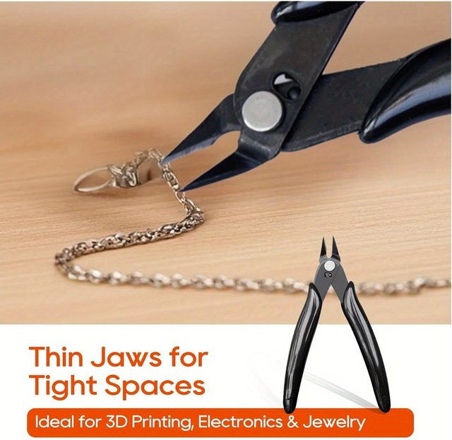 2er-Pack 5-Zoll Flachzangen in Schwarz, ultrapräzise Mikrodrahtschneider für Elektronik, Schmuck und Plastikmodelle - Bild 1