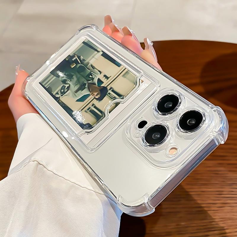 Transparente Handyhülle mit Kartenfach für Xiaomi Redmi Note Serie Pro Plus, stoßfeste Schutzhülle - Bild 3
