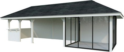 PALMAKO Pavillon Bianca aus Fichtenholz in Weiss, B/T/H: 960 x 384 x 319 cm - Bild 1