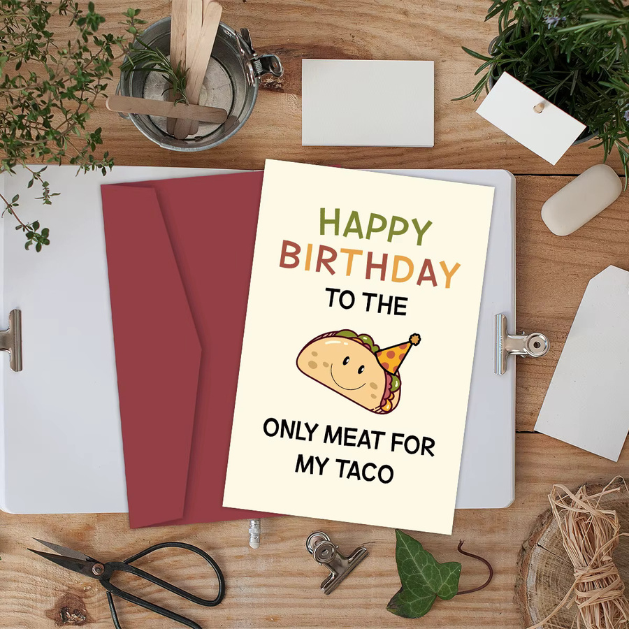 Lustige Taco Geburtstagskarte für Erwachsene, bunte Grußkarte zum Geburtstag aus Papier - Bild 4