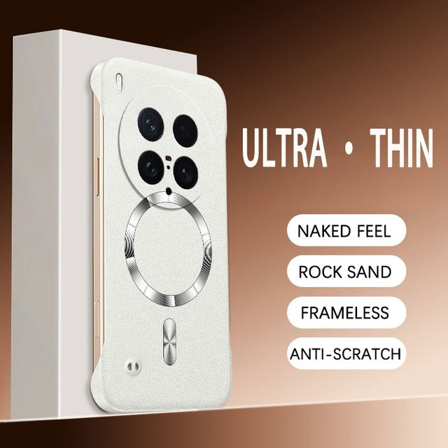 LYYDFUMAN Magnetische rahmenlose Sand Rock Matte Hülle für Vivo X300 X200 Pro Mini X100 X100S Pro in Blau, Ultradünne stoßfeste Hartschale mit MagSafe Kompatibilität - Bild 1