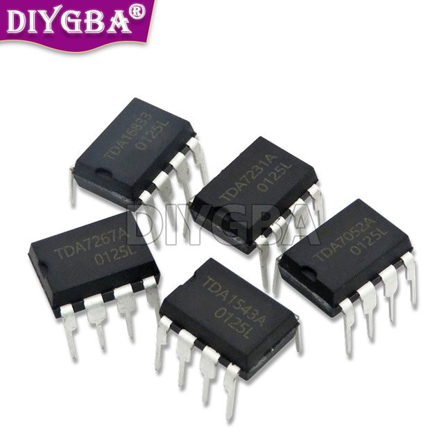 10 Stück DIYGBA DIP-Chipsatz Set in Schwarz mit TDA2822M, TDA2822, TDA4605, TDA1543A, TDA1543 und TDA7052A, TDA7052 - Bild 1