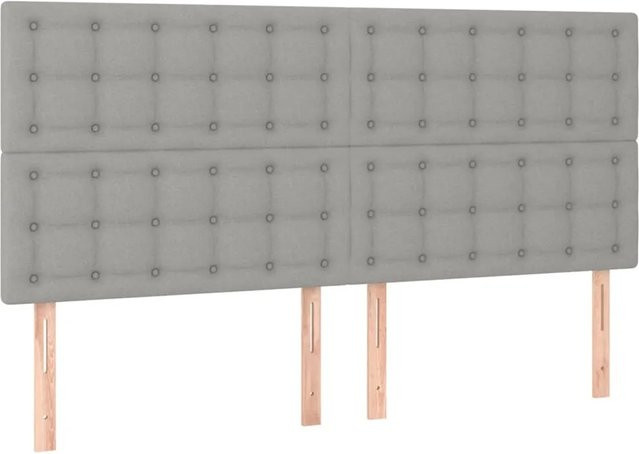 vidaXL LED Kopfteil modern in Hellgrau mit integrierter Beleuchtung und USB-Ladeanschluss, B/T/H: 180 x 5 x 118 cm - Bild 1
