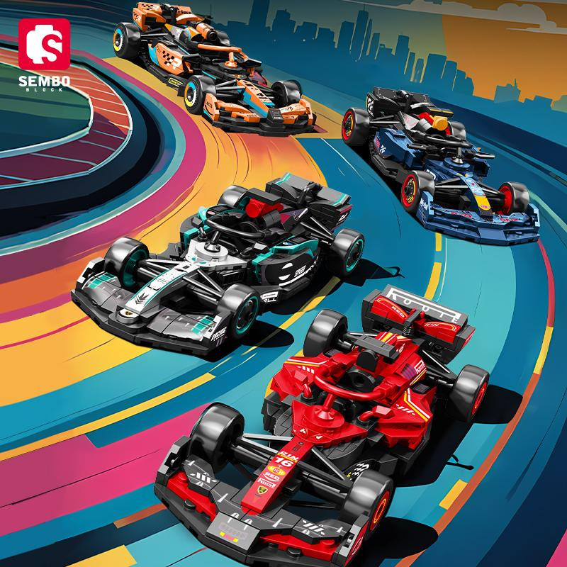 SEMBO BLOCK Stadt Sportwagen Rennsport Bautechnik Supercar Fahrzeug Spielzeug 6-12 Jahre - Bild 4