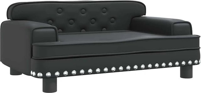 vidaXL Hundebett Sofa aus Kunstleder in Schwarz, B/T/H: 70 x 45 x 30 cm - Bild 1