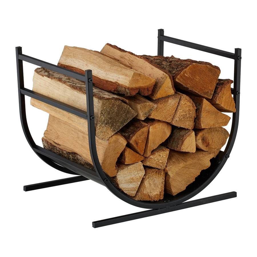 Relaxdays Kaminholzregal aus Eisen in Schwarz Matt, B/T/H: 40 x 46 x 38 cm - Bild 2