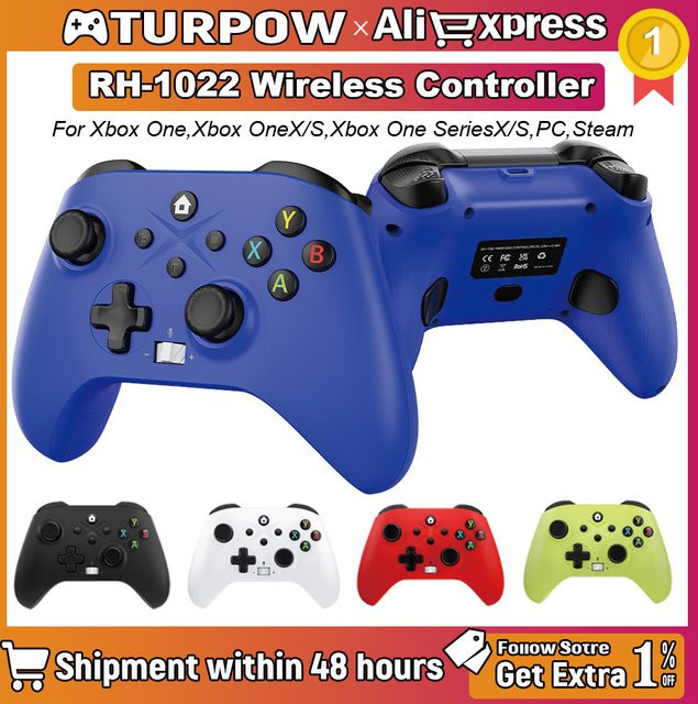 Turpow Wireless Gamepad 2.4G Bluetooth Controller mit 6-Achsen-Gyroskop und Turbo-Funktion für Xbox One Slim Series S/X und PC - Bild 1