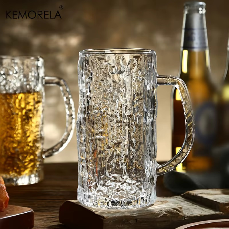 KEMORELA Bierglas mit mattierter Gletscher-Textur, transparent, 400 ml - Bild 3