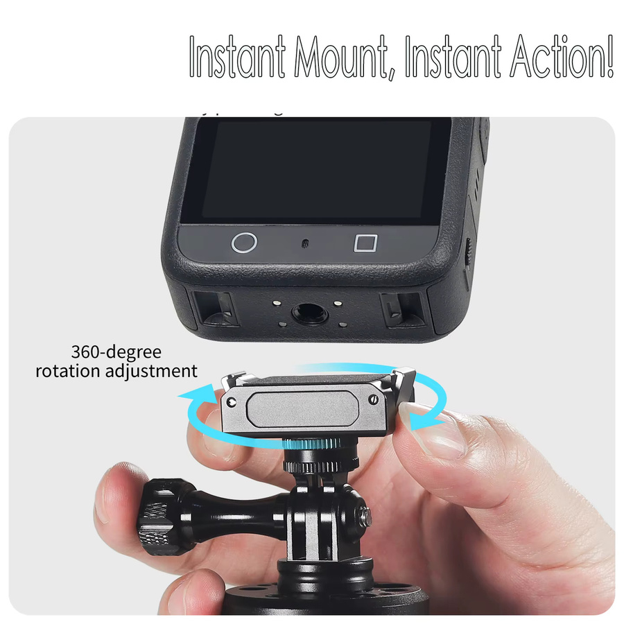FEICHAO Magic Arm Magnethalterung mit verstellbarem Saugnapf und 1/4 Zoll Schraube aus Aluminium in Schwarz für DJI Osmo Pocket 3, GoPro 13 und Insta360 Kameras - Bild 6