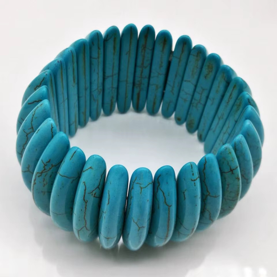 HUAN ER LIN Perlenarmband, Synthetisches Türkis, Unisex - Bild 2