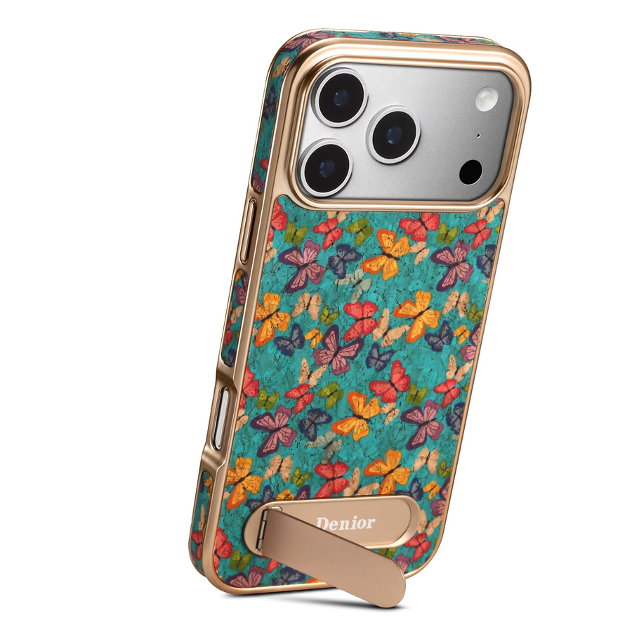 Denior Magnetische Kabellose Ladestation Handyhülle mit Schmetterling Totem Design für iPhone 17 16 15 14 13 Pro Max Plus Air in Orange Multicolour - Bild 4