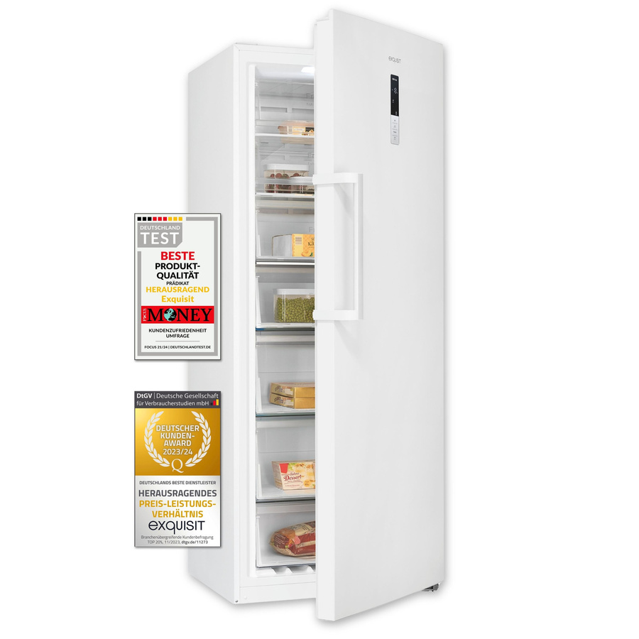 Exquisit Gefrierschrank GS5380-NF-H-050D in Weiss mit No Frost und Standgerät, B/T/H: 55 x 60 x 185,5 cm - Bild 1